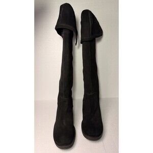 Zodiac USA Aussie Black Suede Over The Knee Boots Buckle Womens Size 8 Stacked